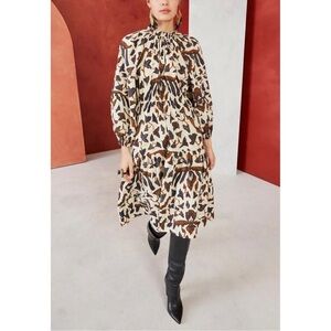 Ulla Johnson Midi Long-Sleeve Floral Cotton Ambre Dress